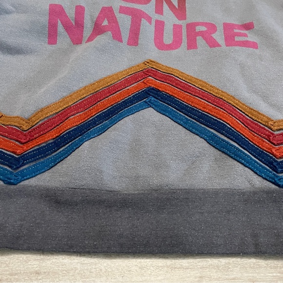 Vintage & Rare Spirtual Gangster “High on Nature” grey & rainbow Hoodie - sz M - Picture 11 of 14